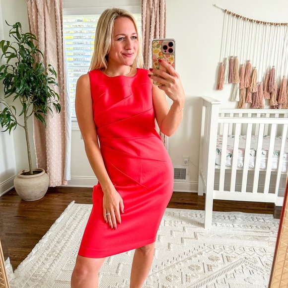 Calvin Klein Sunburst Sheath Dress 8 - Picture 1 of 8